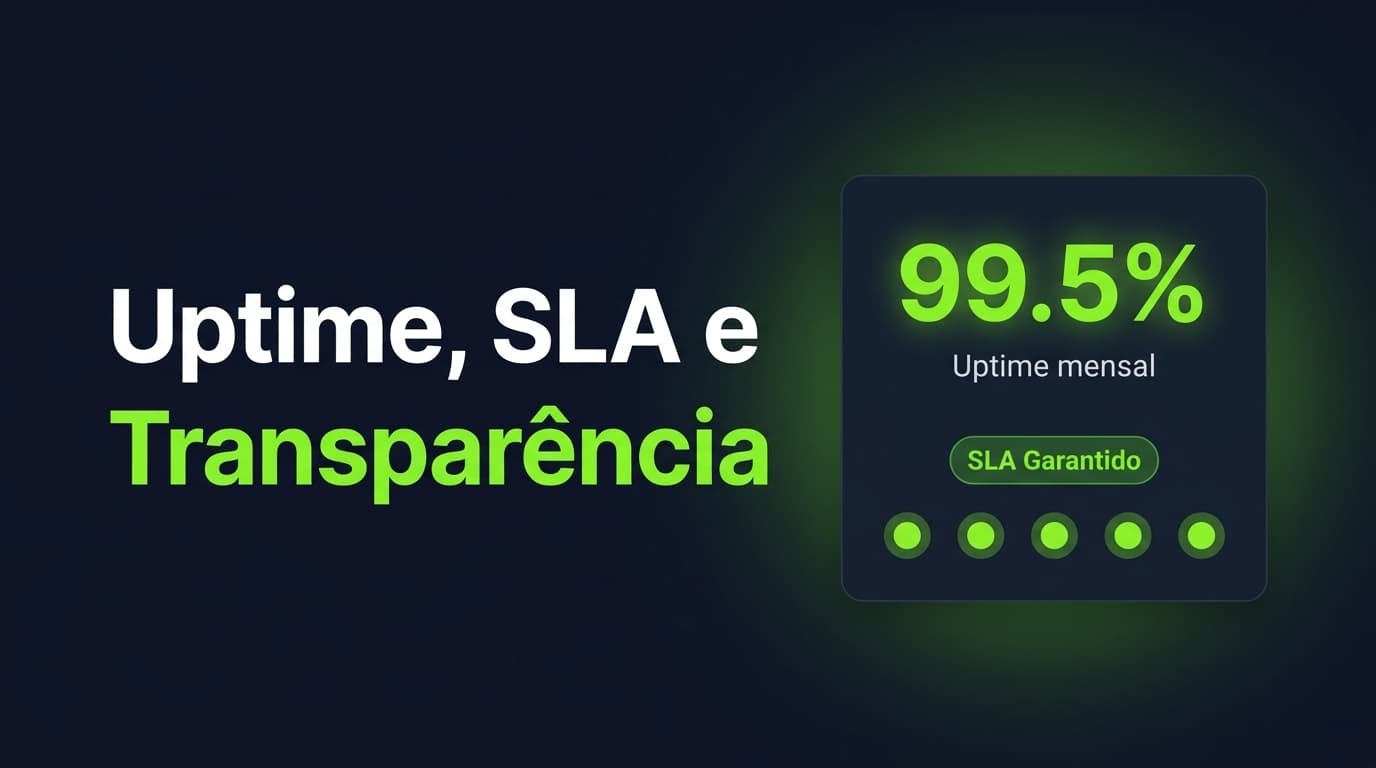 Transparência Climba Commerce: Uptime, SLA e Dados